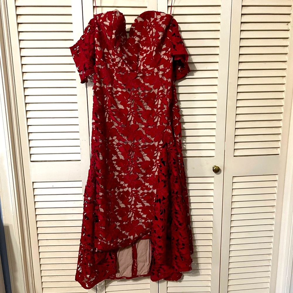 Sau Lee off the shoulder dress